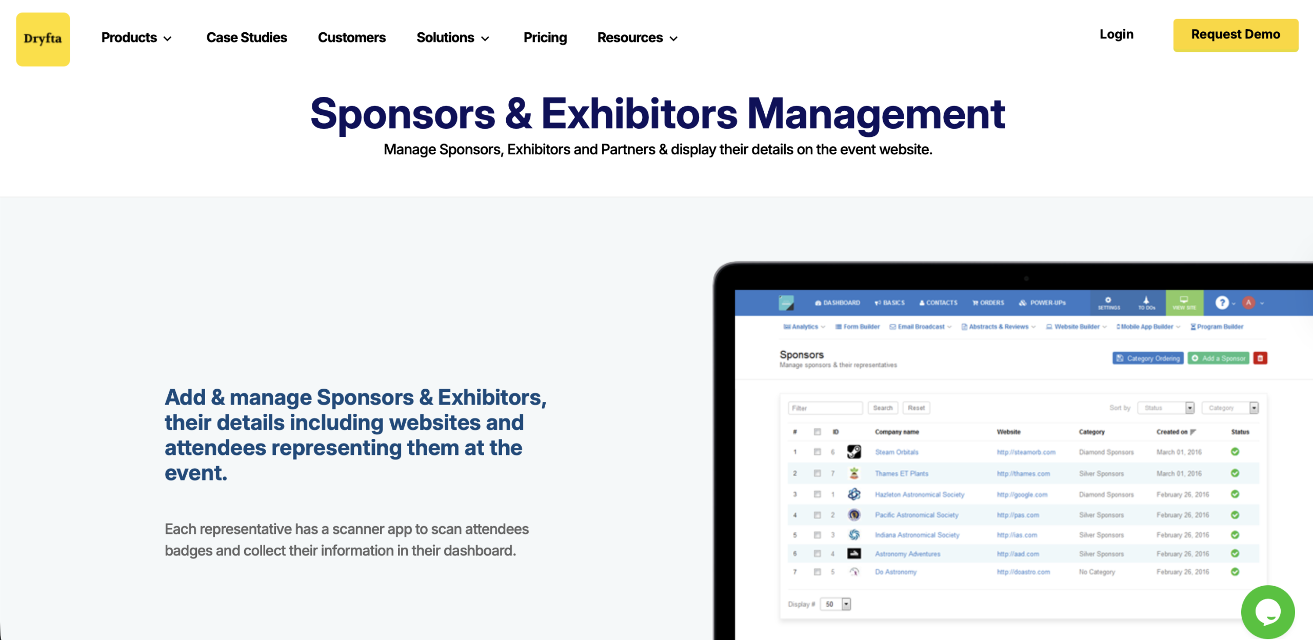 Sponsors & Exhibitors Management